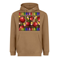 Toasted Coconut Crayons And Apples Heavyweight Hoodie - LillyAllenDesigns