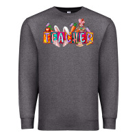 Charcoal Heather teacher easrter day Premium Sweatshirt - RacoonDesign