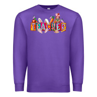 Purple teacher easrter day Premium Sweatshirt - RacoonDesign