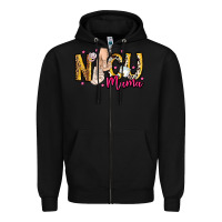 Black Nicu Mama Zipper Hoodie - CowhideDigitalArt