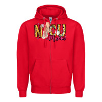 Red Nicu Mama Zipper Hoodie - CowhideDigitalArt