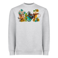 Heather Grey western coffee cups with sunflower and gemstone bbs Heavyweight Sweatshirt - BundleAndBundleShop