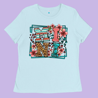 Floral Leopard Frame Mini Ladies Tee Designed By Lillyallendesigns