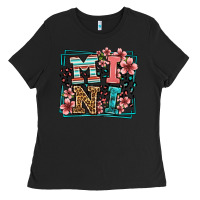 Black floral leopard frame mini Ladies Tee - LillyAllenDesigns