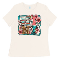 Bone floral leopard frame mini Ladies Tee - LillyAllenDesigns