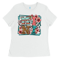White floral leopard frame mini Ladies Tee - LillyAllenDesigns