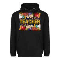 Black Western Teacher Black And Glitter Heavyweight Hoodie - LillyAllenDesigns