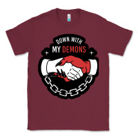 Burgundy awesome down with my demons  for gift adult and kids men women  2021 Classic Tee - lanVoArt