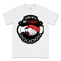 White awesome down with my demons  for gift adult and kids men women  2021 Classic Tee - lanVoArt