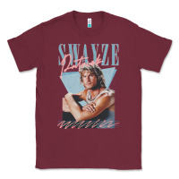 Burgundy patrick swayze 90s styled retro graphic design gift Classic Tee - lanVoArt