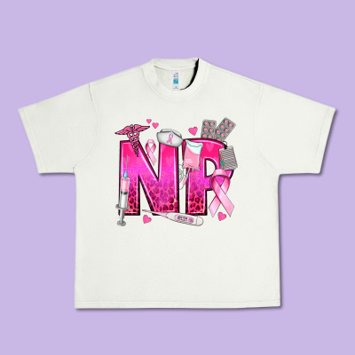 Breast Cancer Np Nurse Practitioner Urban Heavy Tee Designed By Texasbilliewilder