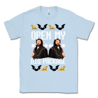 Dusty Blue what we do in the shadows christmas sweater design—open my big packa Classic Tee - lanVoArt