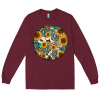 Burgundy western pattern circle earrings Long Sleeve Tee - Jasminsmagicworld