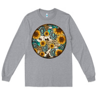 Heather Grey western pattern circle earrings Long Sleeve Tee - Jasminsmagicworld