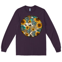 Plum western pattern circle earrings Long Sleeve Tee - Jasminsmagicworld