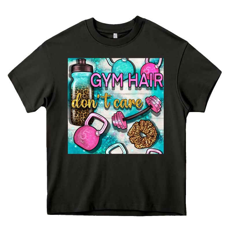 Gym Hair Don't Care Clasp And Water Bottle With Glitter Seamless Patte Heavy Core Tee by BundleAndBundleShop | Teevron