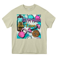 Mossy gym hair don't care clasp and water bottle with glitter seamless patte Heavy Core Tee - BundleAndBundleShop