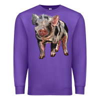 Purple Baby Spotted Pig Premium Sweatshirt - LillyAllenDesigns