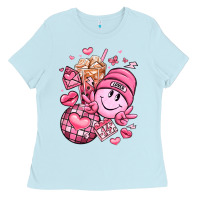 Baby Blue retro valentines day Ladies Tee - LillyAllenDesigns