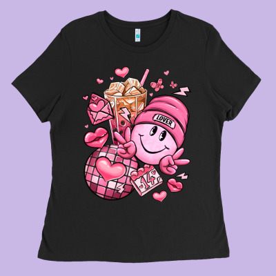 Retro Valentines Day Ladies Tee Designed By Lillyallendesigns