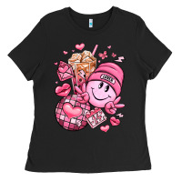 Black retro valentines day Ladies Tee - LillyAllenDesigns
