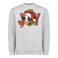 Heather Grey joy christmas with cow bbs Heavyweight Sweatshirt - BundleAndBundleShop