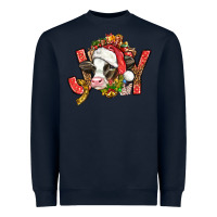 Navy joy christmas with cow bbs Heavyweight Sweatshirt - BundleAndBundleShop