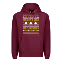 Burgundy Merry Christmas Yinz Jagoffs Pittsburgh Pennsylvania Xmas Gifts 1 Premium Hoodie - lanVoArt