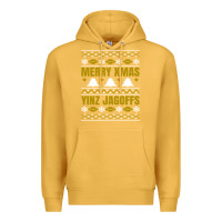 Mustard Merry Christmas Yinz Jagoffs Pittsburgh Pennsylvania Xmas Gifts 1 Premium Hoodie - lanVoArt