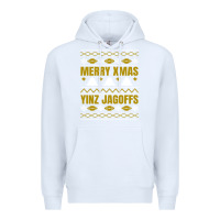 White Merry Christmas Yinz Jagoffs Pittsburgh Pennsylvania Xmas Gifts 1 Premium Hoodie - lanVoArt