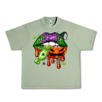 Oil Green Halloween lips Urban Heavy Tee - NancyCooperArtShop