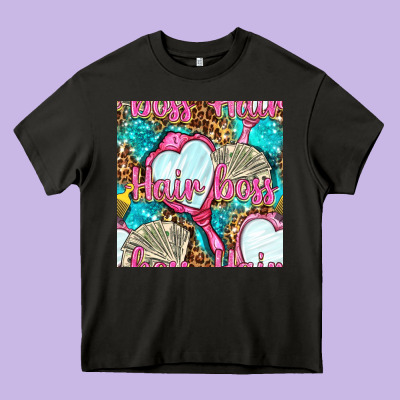 Hair Boss And Hand Mirror With Money And Leopard Seamless Pattern Bbs Heavy Core Tee Designed By Bundleandbundleshop