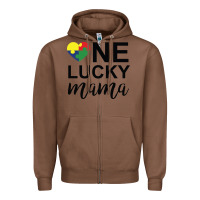 Chestnut one lucky mama Zipper Hoodie - CowhideDigitalArt