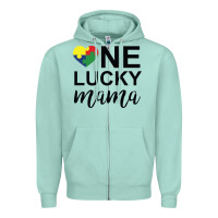 Seafoam one lucky mama Zipper Hoodie - CowhideDigitalArt