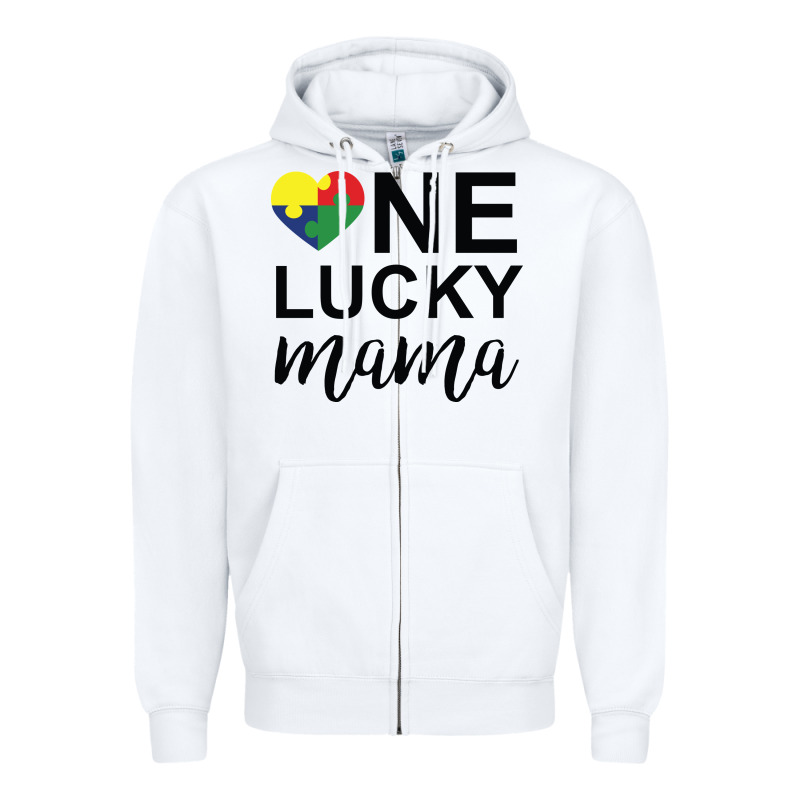 One Lucky Mama Zipper Hoodie by CowhideDigitalArt | Teevron