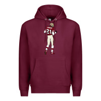 Burgundy deion sanders 32 Premium Hoodie - lanVoArt
