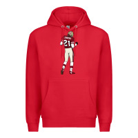 Red deion sanders 32 Premium Hoodie - lanVoArt