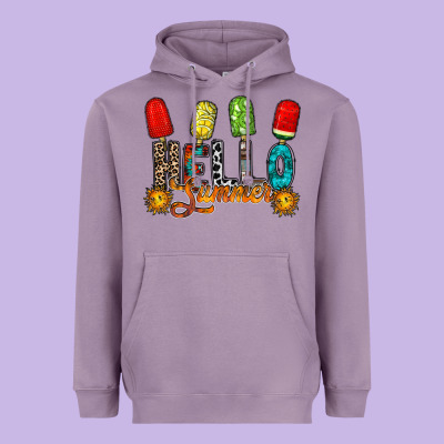 Hello Summer Heavyweight Hoodie Designed By Racoondesign