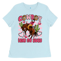 Baby Blue cowboy take me away Ladies Tee - LillyAllenDesigns