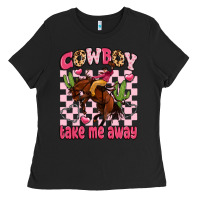 Black cowboy take me away Ladies Tee - LillyAllenDesigns