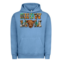 Pigment Pebble Blue show mom scottish cattle Urban Hoodie - BarkalooDesign