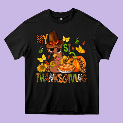 My First Thanksgiving Bbs Heavy Core Tee Designed By Bundleandbundleshop