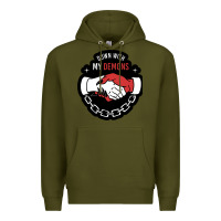 Army Green awesome down with my demons  for gift adult and kids men women  2021 Premium Hoodie - lanVoArt