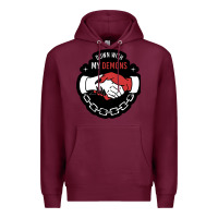 Burgundy awesome down with my demons  for gift adult and kids men women  2021 Premium Hoodie - lanVoArt