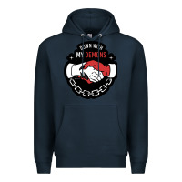 Navy awesome down with my demons  for gift adult and kids men women  2021 Premium Hoodie - lanVoArt