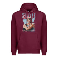 Burgundy patrick swayze 90s styled retro graphic design gift Premium Hoodie - lanVoArt