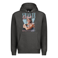 Charcoal Heather patrick swayze 90s styled retro graphic design gift Premium Hoodie - lanVoArt