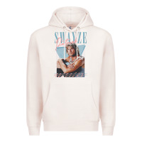 Pale Pink patrick swayze 90s styled retro graphic design gift Premium Hoodie - lanVoArt