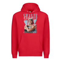 Red patrick swayze 90s styled retro graphic design gift Premium Hoodie - lanVoArt