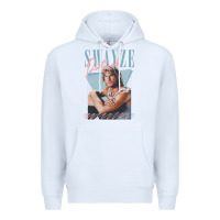 White patrick swayze 90s styled retro graphic design gift Premium Hoodie - lanVoArt